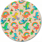 MiniBelly Night Suit Cute colorful dinosaurs riding vehicles with rainbows and tropical elements 100% Cotton - minibelly