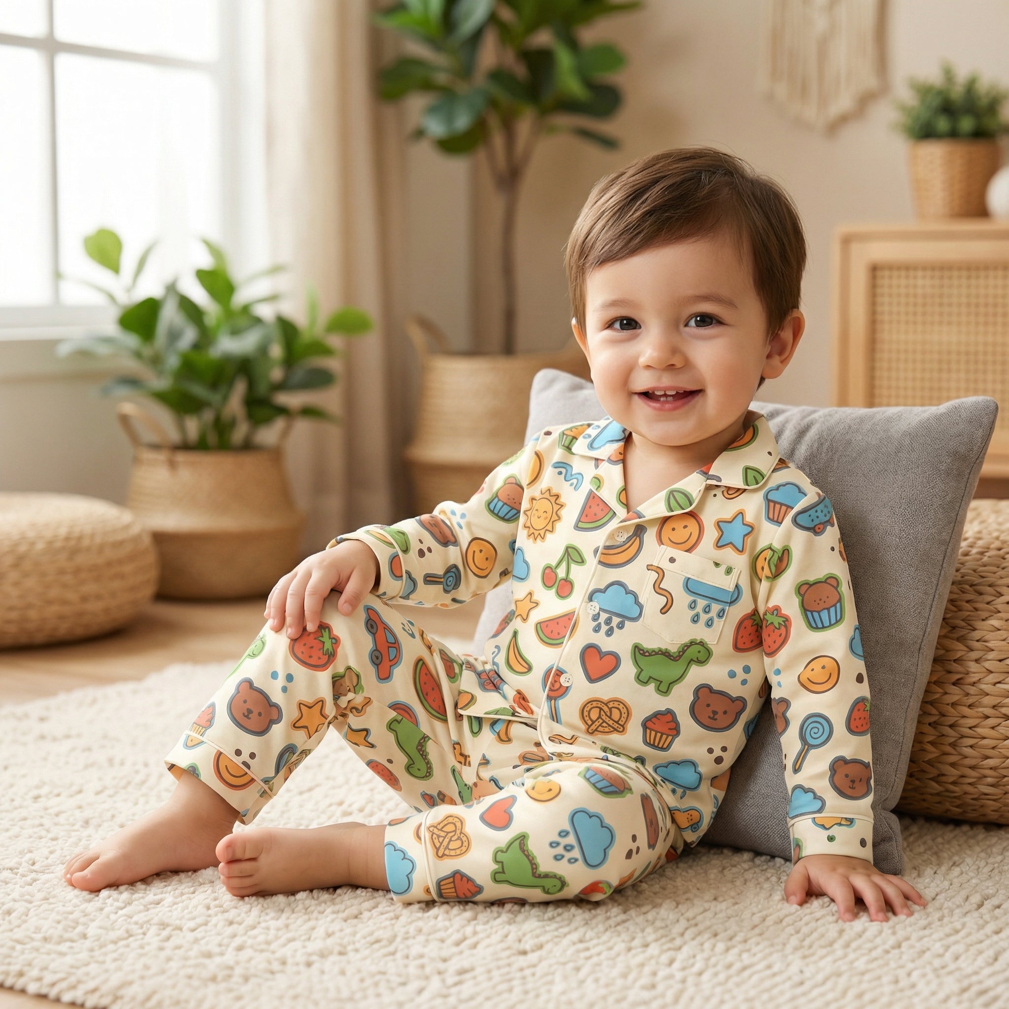 Playful Fruits Animals Night Suits - minibelly